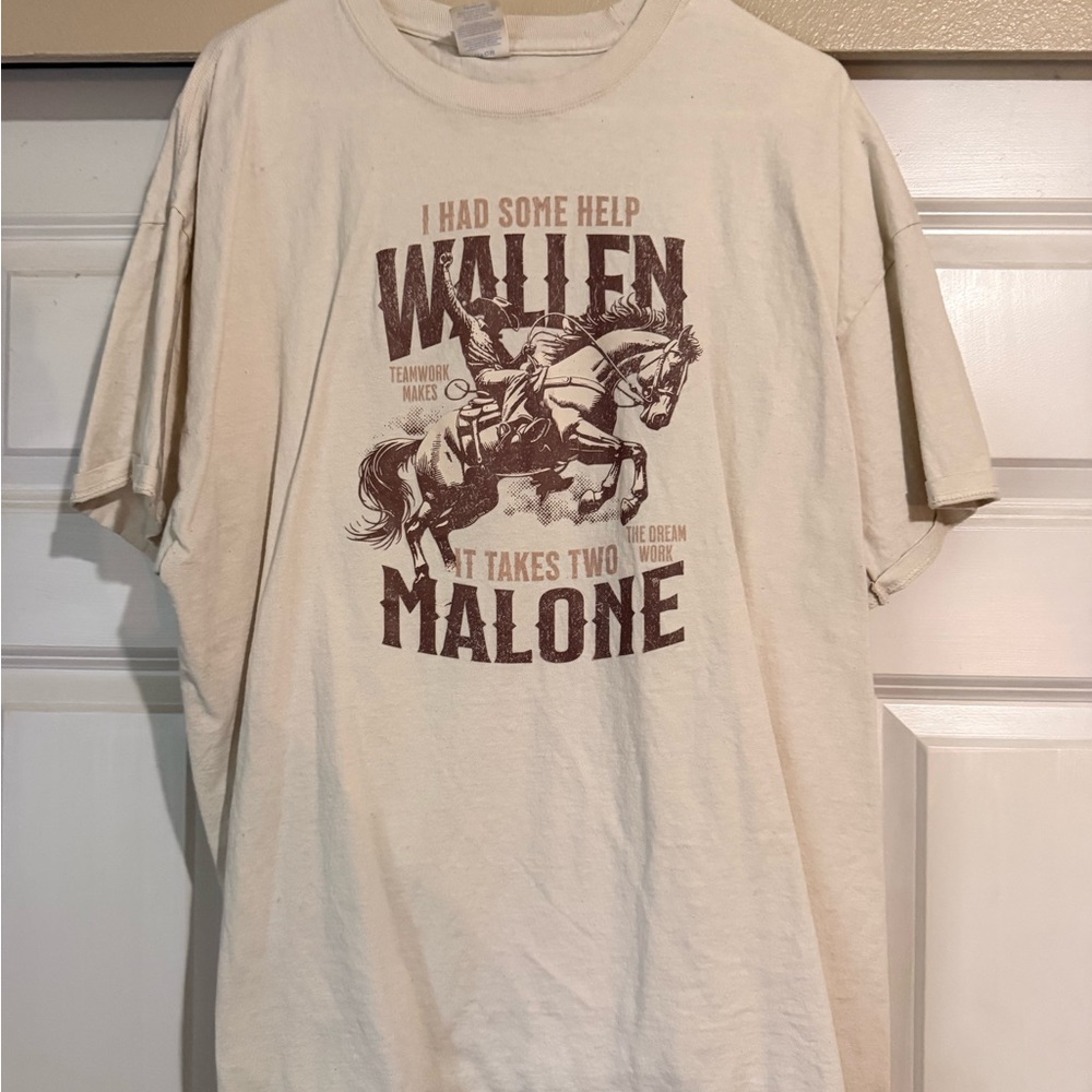 Cream Graphic Tee with Horse Design